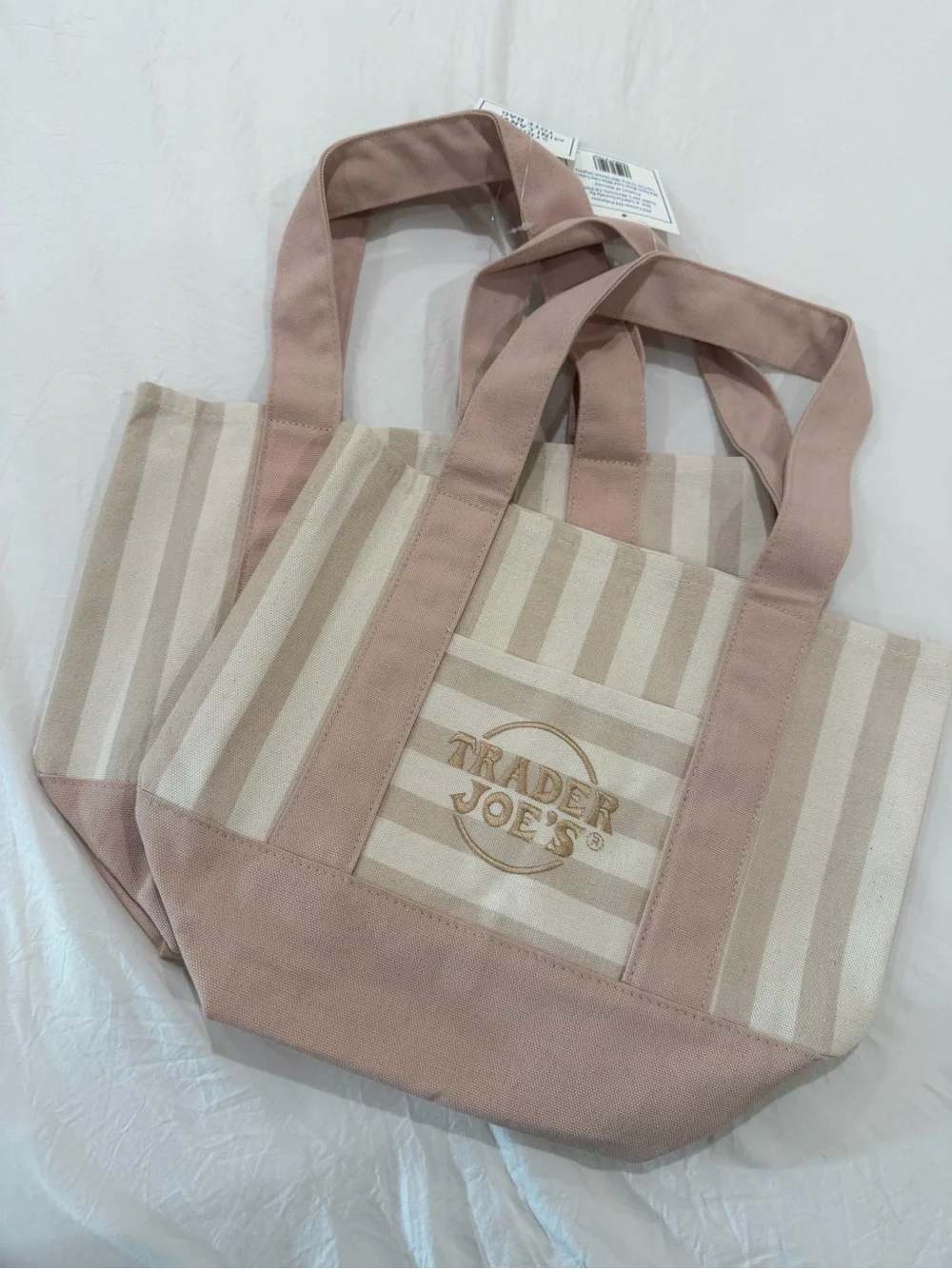 Cream Stripe Canvas Tote Bag - Trader Joe’s